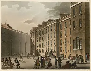 London Prisons History Drucke: Fleet Prison Courtyard