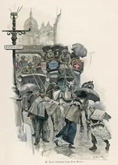Rainy Day In London Drucke: Fleet St in the Rain