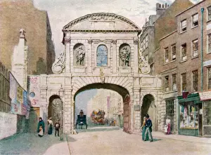 Historical London Landmarks Drucke: Fleet St / Temple Bar 1875