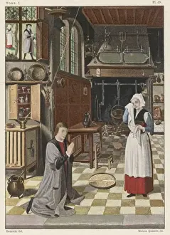 Gerahmter Druck : Flämische Küche C16 Gerahmter Druck : Flämische Küche C16