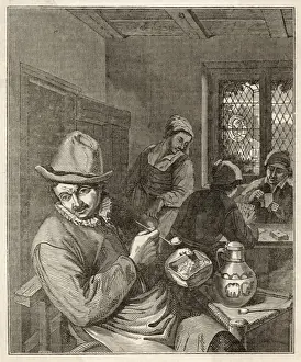 17th Century Dutch Painting Drucke: Flemish Smoking C17