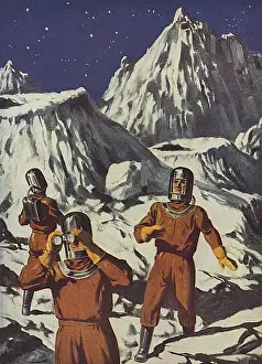 Future Space Exploration Drucke: Flights into the Future - space age exploration