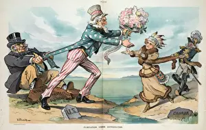 Puck Magazine Illustrations Online Drucke: Flirtation under difficulties