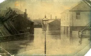 Chester Drucke: Überschwemmte Straße, Winsford, Cheshire