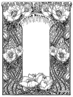 Holiday Home Decor Inspiration Drucke: Floral Border (Mono)