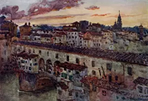 Ponte Vecchio Sunset Drucke: Florence / General 1900