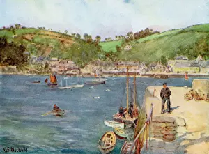 Drucke von Ein Blick von Falmouth in Flushing, Cornwall Spülung Drucke: Entleeren/ Kornwall/ 1925