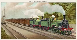 Drucke von Der Flugende Schottlander der Großen Nordbahn verbindet Passagiere zwischen London und Edinburgh über die malerische Ostküstenroute Eisenbahn Drucke: Der Fliegende Schottland