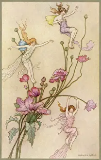 Drucke von Zwerge und Blumen N Drucke: Volkskultur/Feen/Gobelins