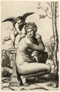 Roman Mythology Images Drucke: Aphrodite and Cupid