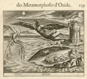 Bildhauerei Drucke: Ikarus und Daedalos