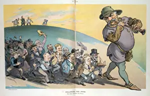 Early 20th Century Cartoons Online Drucke: Following the piper