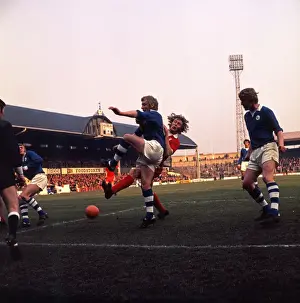 Fußballaktion in Ayresome-Park, Middlesbrough, März 1973
