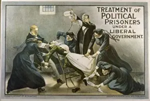 Suffrage Movement History Drucke: Force Feeding Poster