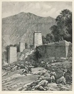 Mountainous River Landscape Drucke: The Fort at Chitral