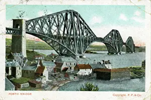 Forth-Brücke Drucke: Die Firthbrücke in Edinburgh, Midlothien
