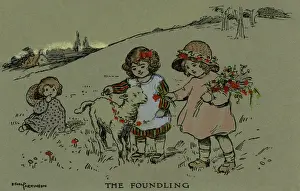 Hand Coloured Postcards Drucke: The foundling