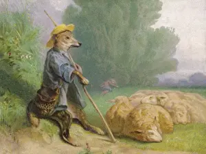 19th Century Historical Prints Drucke: The Fox Shepherd