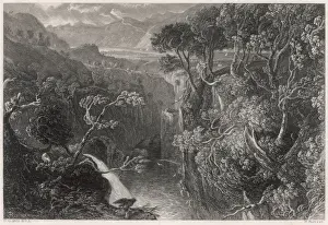 Scottish Waterfalls Drucke: Foyers from above the fall