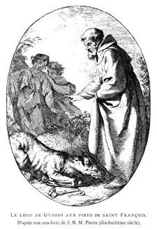 Gubbio Drucke: Franz von Assisi und der Wolf