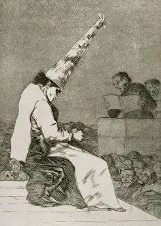 Drucke von Franz von Goya (1746-1828). Spanischer Maler und Lithograf. Los Caprichos. Diejenigen Pulverflecken, Ein Wasserfarbenradierung Nr. 23 veröffentlicht im Jahr 1799 Zeitgenössische Kunst Drucke: Franz von Goya (1746-1828) spanischer Maler und Lithograf