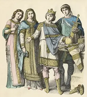German Historical Figures Drucke: Frankish Nobles 9C