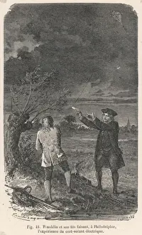 Historical Science Experiments Drucke: Franklin and his Kite