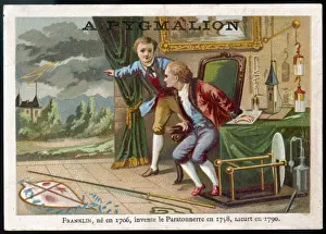 Historical Science Inventions Drucke: Franklin & Lighting 1758