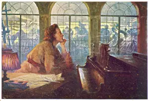 Drucke von Frederic Chopin polnischer Musiker Komponierendes sein Nocturne Op. Nr.2 Datum: 1810-1849 C Drucke: Friedrich Chopin / Nachtstück