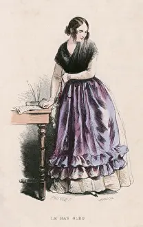 Französischer Blaustoffhose
