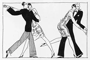 Art Deco Style Drucke: Two French Couples 1927