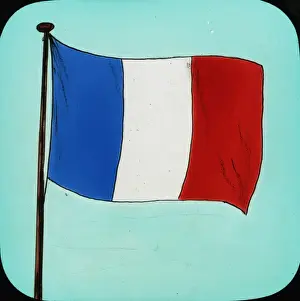 Coloured Lantern Slides Drucke: French Flag