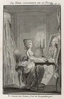 Female Artist Inspiration Drucke: French lady at her writing table