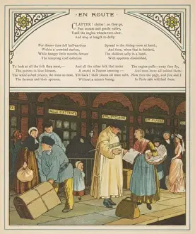 Vintage Railway Scene Drucke: At a French Station