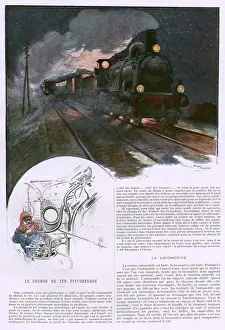 Vintage Rail Transport Drucke: French Train & Driver