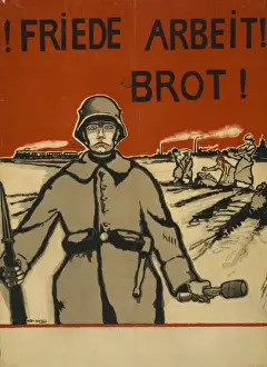 World War I Poster Drucke: Friede, Arbeit, Brot