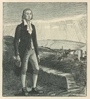 19th Century Literature Art Drucke: Friedrich Holderlin