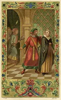Medieval Monk Illustration Drucke: Frontispiece, Legends of the Commandments of the Church