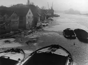 Eisiger Fluss Themse