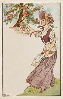 Rural Summer Landscape Drucke: The fruit picker