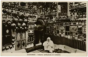 African Architecture Photos Drucke: Gadames, Libya - Interior of a Notable Home
