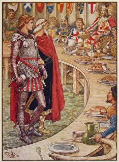 König Artus Drucke: Galahad und Runde Tafel