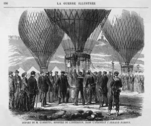 19th Century Politics Drucke: Gambetta in Balloon