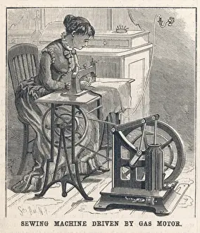 Vintage Sewing Machines Drucke: Gas Powered Sew Machine