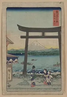 Vintage Japanese Artwork Drucke: The gateway to Enoshima in Sagami