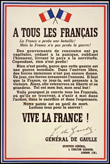 World War 2 History Drucke: De Gaulle Declaration 2