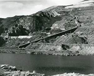 Wales Drucke: Allgemeiner Blick auf die Dinorwigsche Schieferhöhle in Nordwalien
