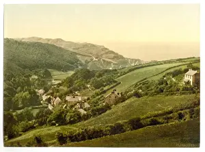Picturesque English Villages Drucke: General view, Lee (Devon), England