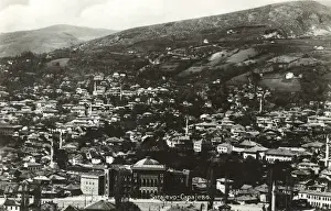 Bosnien Und Herzegowina Drucke: Allgemeiner Blick auf Sarajewo, Bosnien und Herzegowina