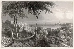 Italian Harbor Scene Drucke: Genoa / General View 19C